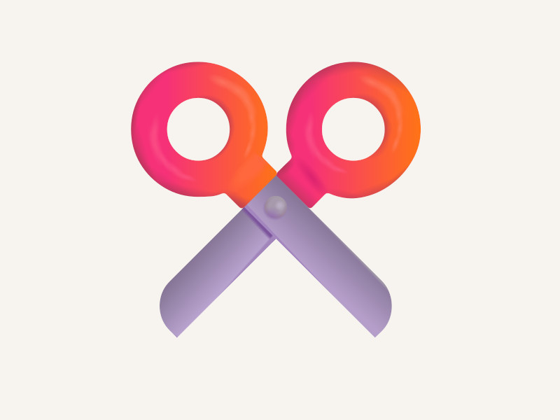 Scissors emoji signifying the process of content pruning
